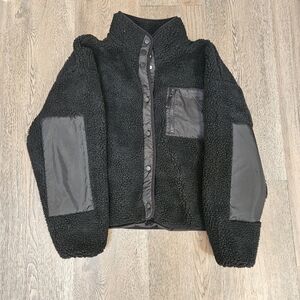 Fabletics Black Sherpa Tahoe Teddy Jacket Coat Fleece women's size large coat